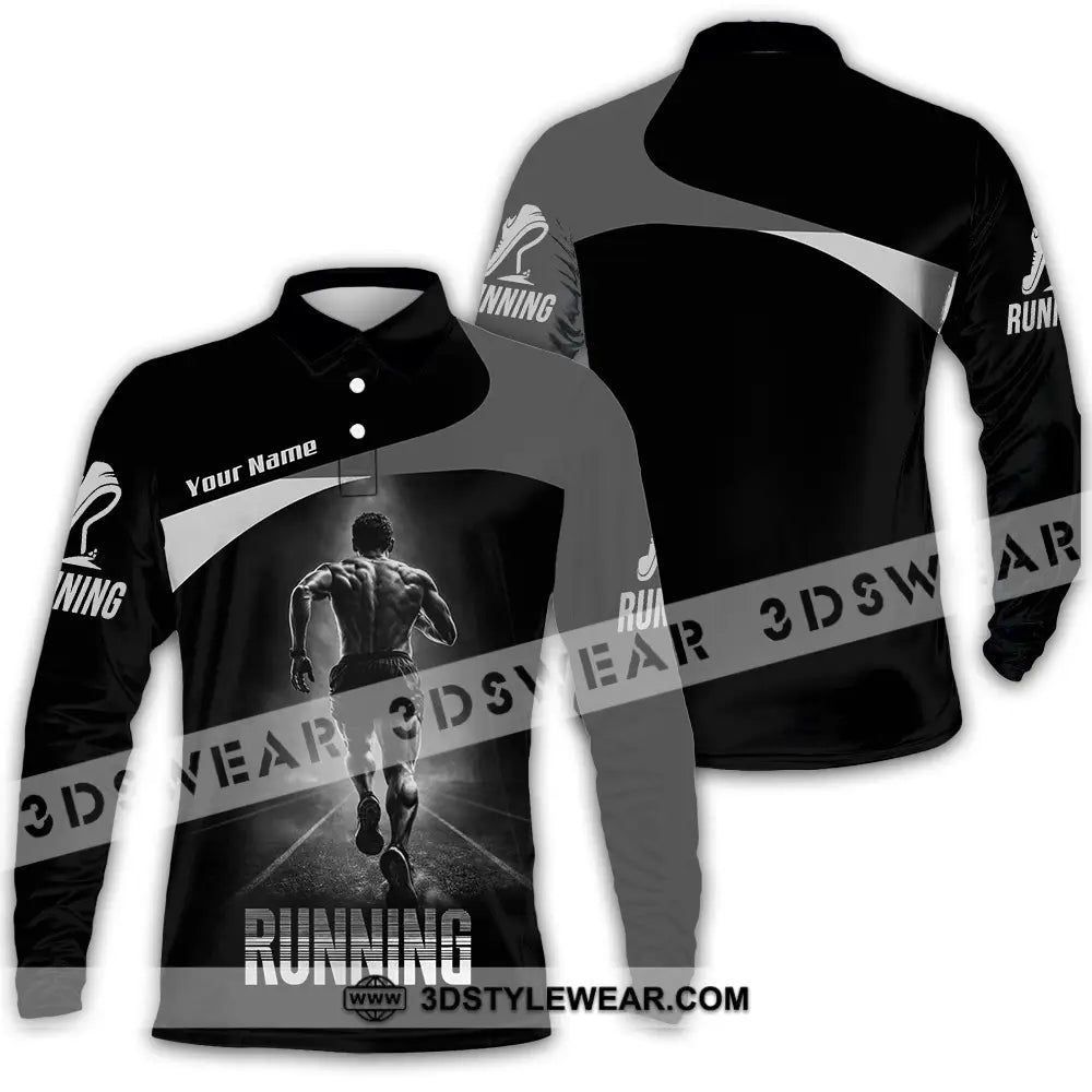 Unisex Shirt - Custom Running 3D Shirt - Long Sleeve Polo / S - T-shirt