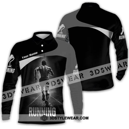 Unisex Shirt - Custom Running 3D Shirt - Long Sleeve Polo / S - T-shirt