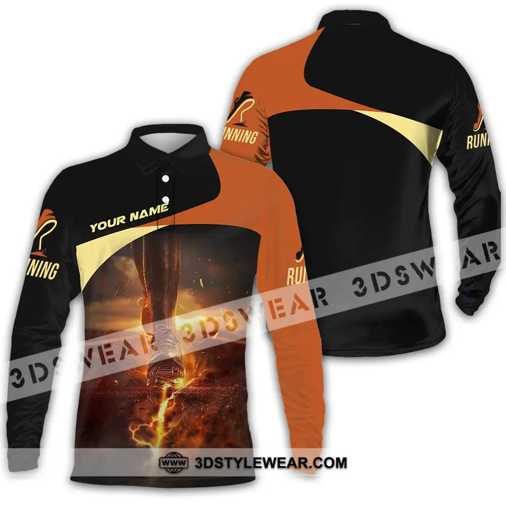 Unisex Shirt - Custom Running 3D Shirt - Long Sleeve Polo / S - T-shirt