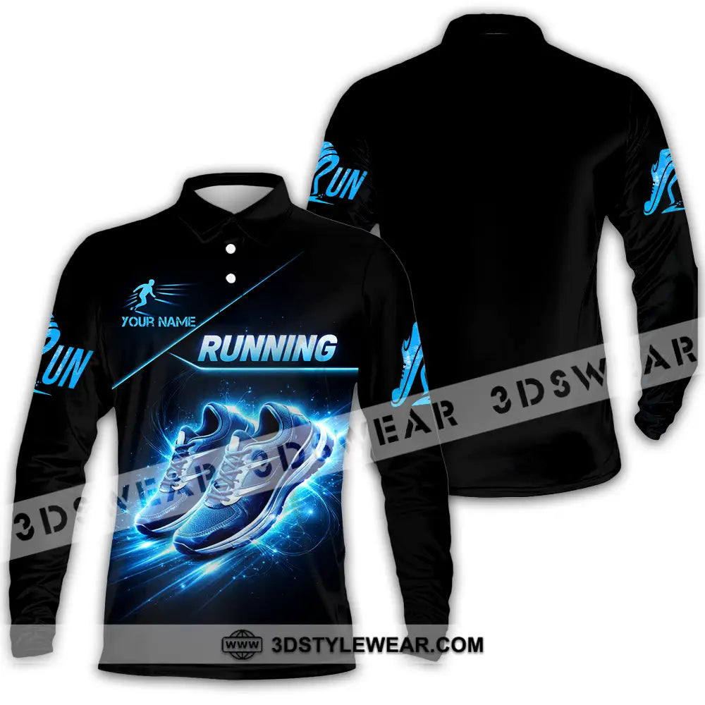 Unisex Shirt - Custom Running 3D Shirt - Long Sleeve Polo / S - T-shirt