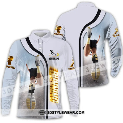 Unisex Shirt - Custom Running 3D Shirt - Long Sleeve Polo / S - T-shirt