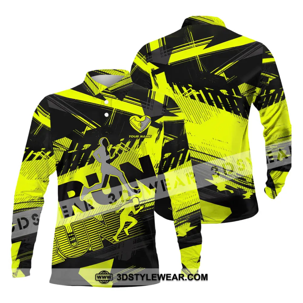 Unisex Shirt - Custom Running 3D Shirt - Long Sleeve Polo / S - T-shirt