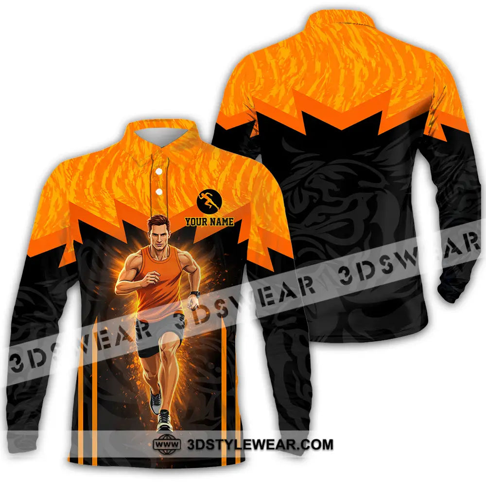 Unisex Shirt - Custom Running 3D Shirt - Long Sleeve Polo / S - T-shirt