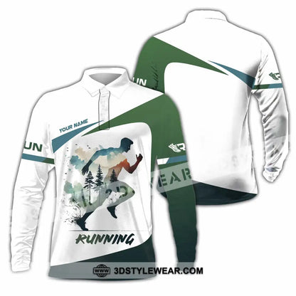 Unisex Shirt - Custom Running 3D Shirt - Long Sleeve Polo / S - T-shirt