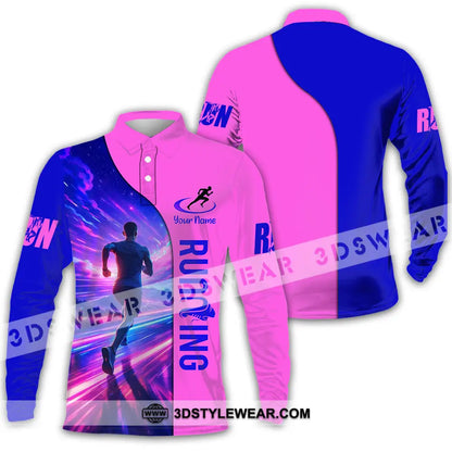 Unisex Shirt - Custom Running 3D Shirt - Long Sleeve Polo / S - T-shirt