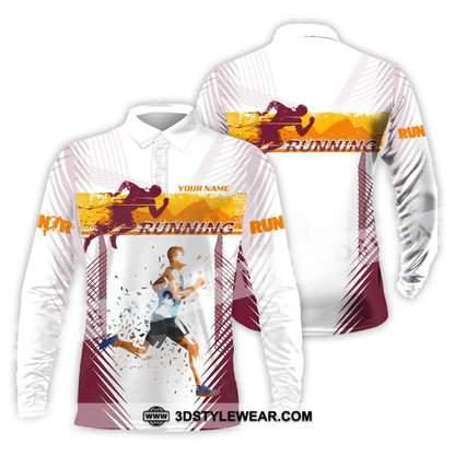 Unisex Shirt - Custom Running 3D Shirt - Long Sleeve Polo / S - T-shirt