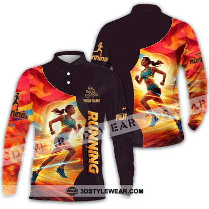 Unisex Shirt - Custom Running 3D Shirt - Long Sleeve Polo / S - T-shirt