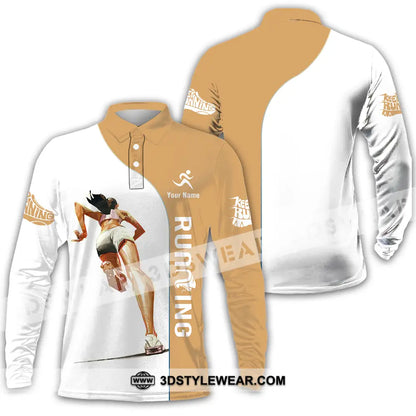 Unisex Shirt - Custom Running 3D Shirt - Long Sleeve Polo / S - T-shirt