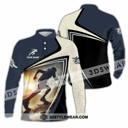 Unisex Shirt - Custom Running 3D Shirt - Long Sleeve Polo / S - T-shirt