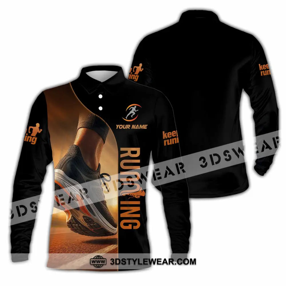 Unisex Shirt - Custom Running 3D Shirt - Long Sleeve Polo / S - T-shirt