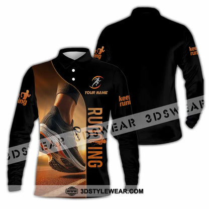 Unisex Shirt - Custom Running 3D Shirt - Long Sleeve Polo / S - T-shirt