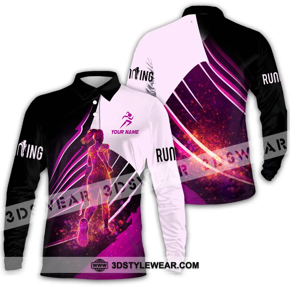 Unisex Shirt - Custom Running 3D Shirt - Long Sleeve Polo / S - T-shirt