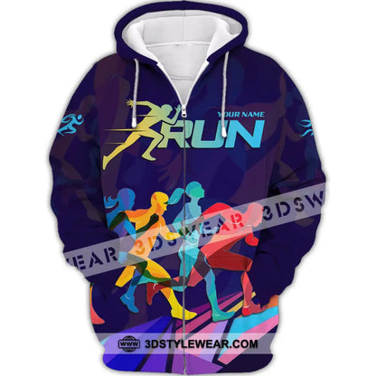 Unisex Shirt - Custom Running 3D Shirt - Zipper Hoodie / S - T-shirt