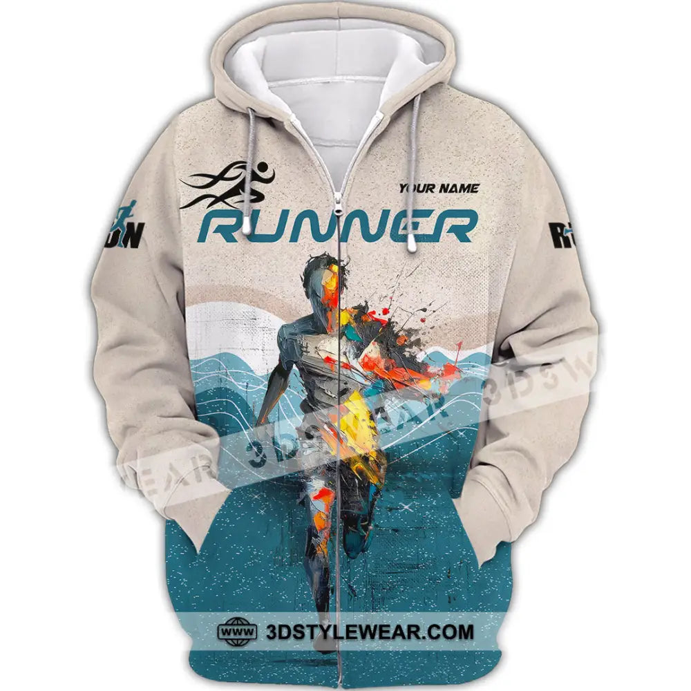 Unisex Shirt - Custom Running 3D Shirt - Zipper Hoodie / S - T-shirt