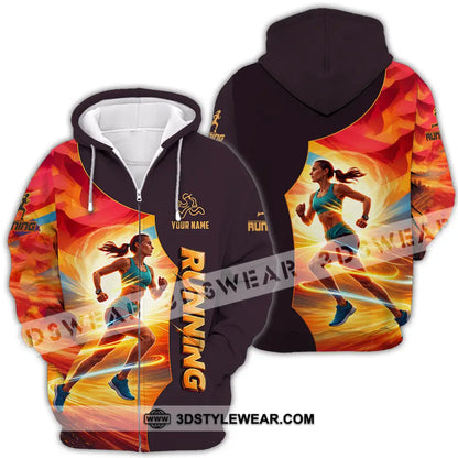 Unisex Shirt - Custom Running 3D Shirt - Zipper Hoodie / S - T-shirt