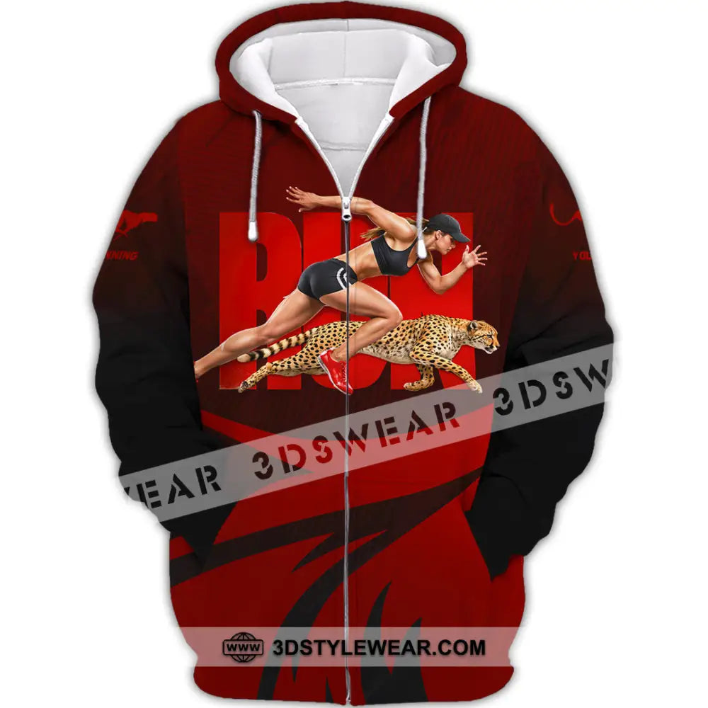 Unisex Shirt - Custom Running 3D Shirt - Zipper Hoodie / S - T-shirt