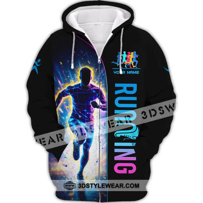 Unisex Shirt - Custom Running 3D Shirt - Zipper Hoodie / S - T-shirt