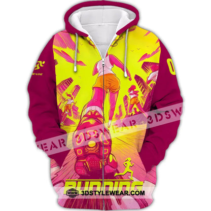 Unisex Shirt - Custom Running 3D Shirt - Zipper Hoodie / S - T-shirt