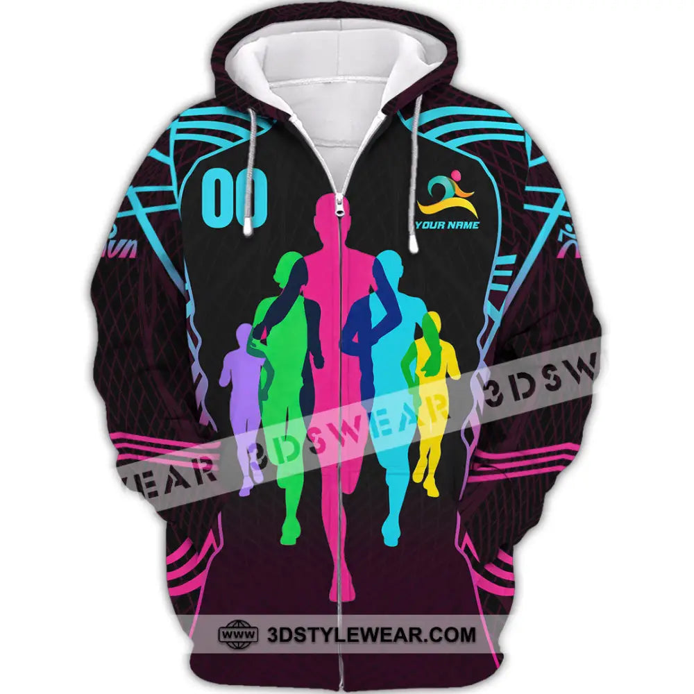 Unisex Shirt - Custom Running 3D Shirt - Zipper Hoodie / S - T-shirt