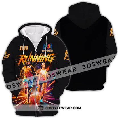 Unisex Shirt - Custom Running 3D Shirt - Zipper Hoodie / S - T-shirt