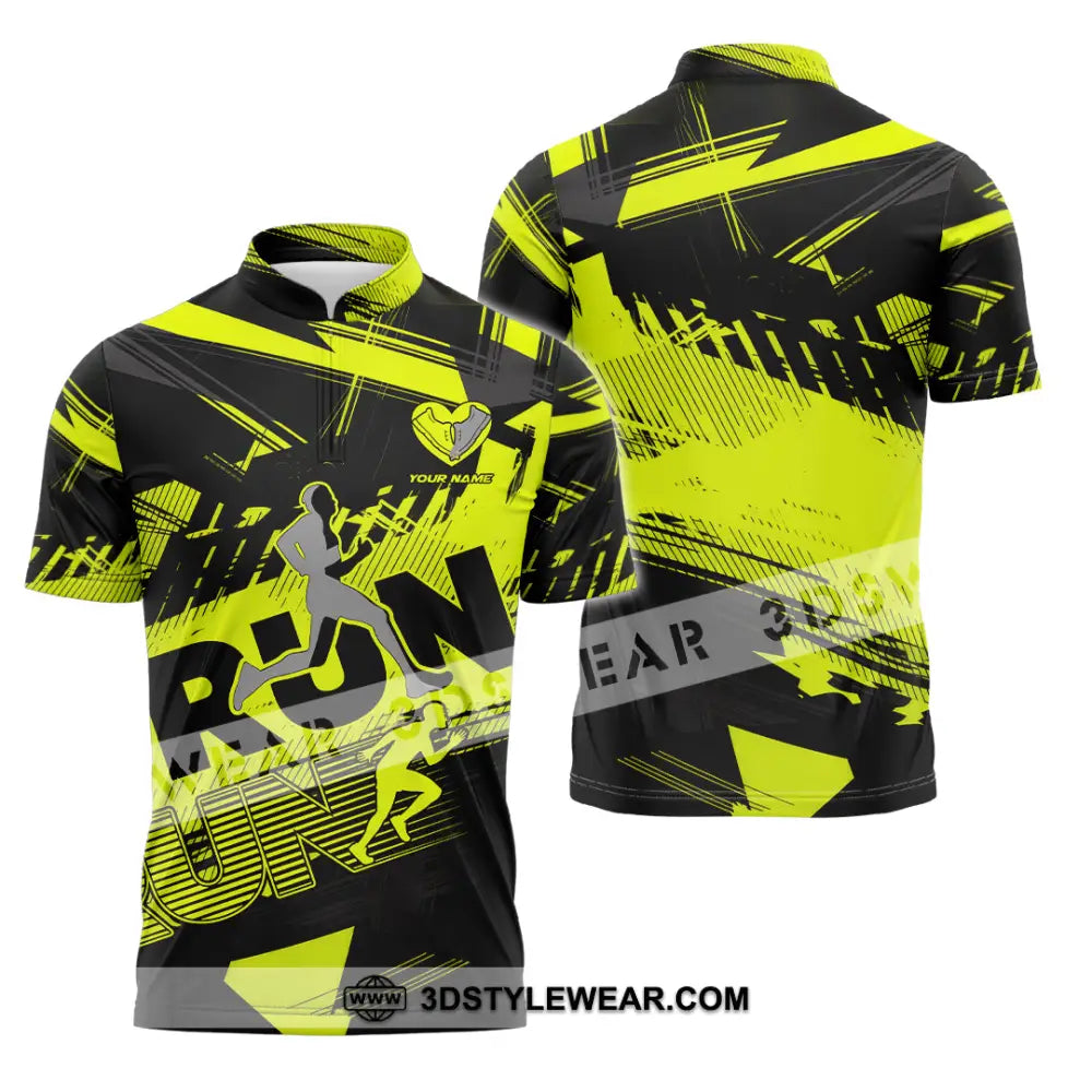 Unisex Shirt - Custom Running 3D Shirt - Zipper Polo Shirt / S - T-shirt