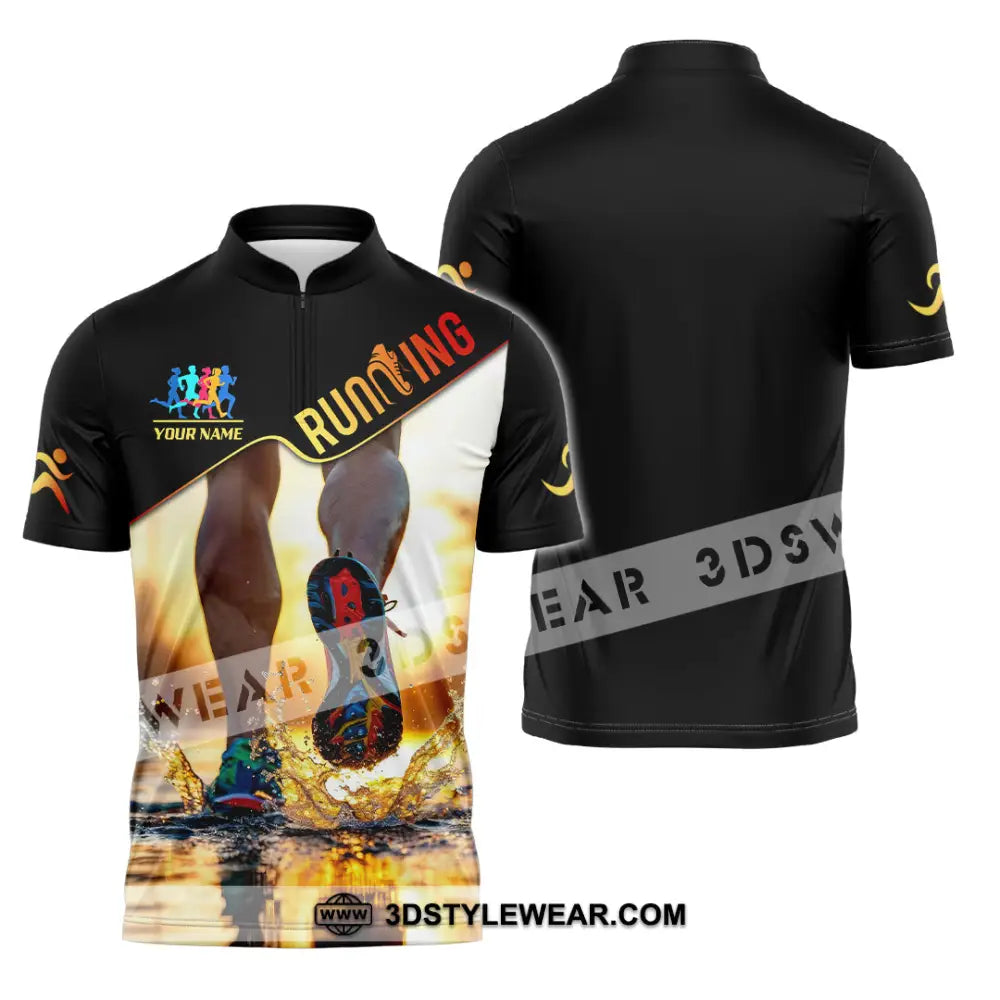 Unisex Shirt - Custom Running 3D Shirt - Zipper Polo Shirt / S - T-shirt