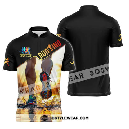 Unisex Shirt - Custom Running 3D Shirt - Zipper Polo Shirt / S - T-shirt