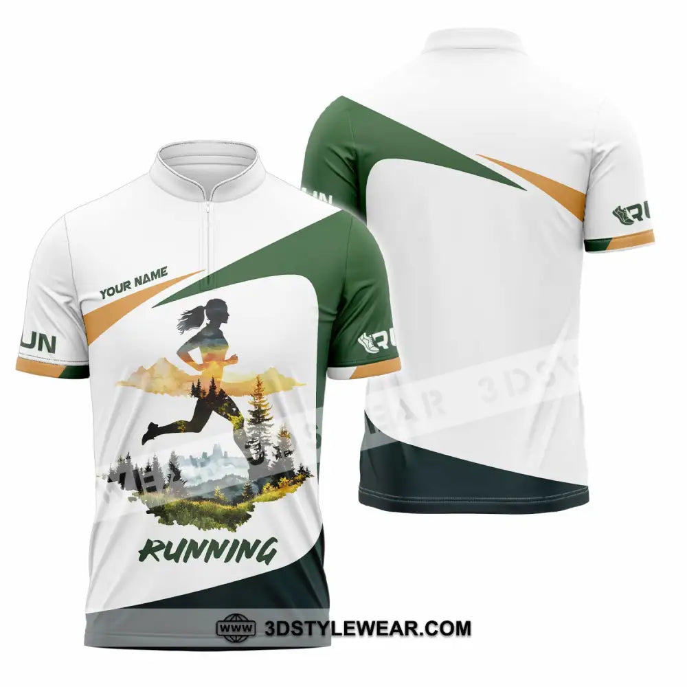 Unisex Shirt - Custom Running 3D Shirt - Zipper Polo Shirt / S - T-shirt