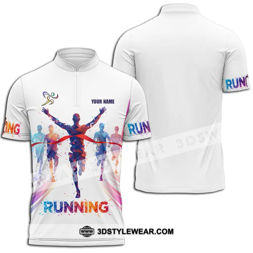 Unisex Shirt - Custom Running 3D Shirt - Zipper Polo Shirt / S - T-shirt