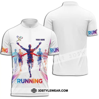 Unisex Shirt - Custom Running 3D Shirt - Zipper Polo Shirt / S - T-shirt