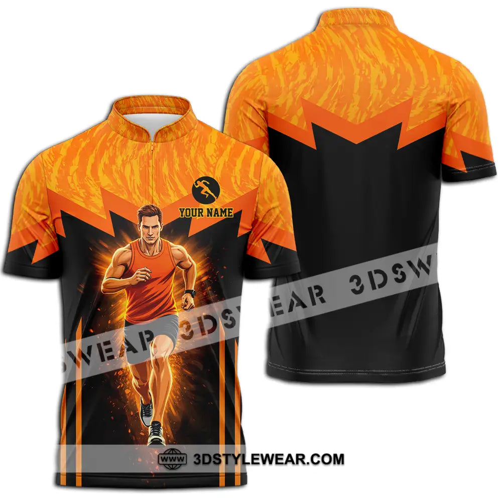 Unisex Shirt - Custom Running 3D Shirt - Zipper Polo Shirt / S - T-shirt