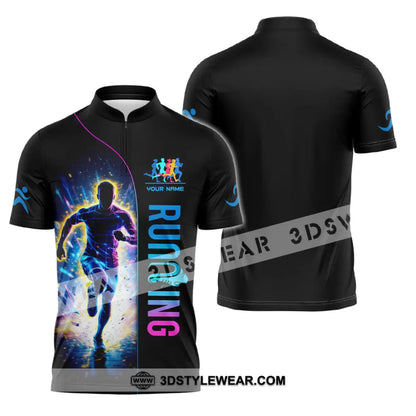 Unisex Shirt - Custom Running 3D Shirt - Zipper Polo Shirt / S - T-shirt