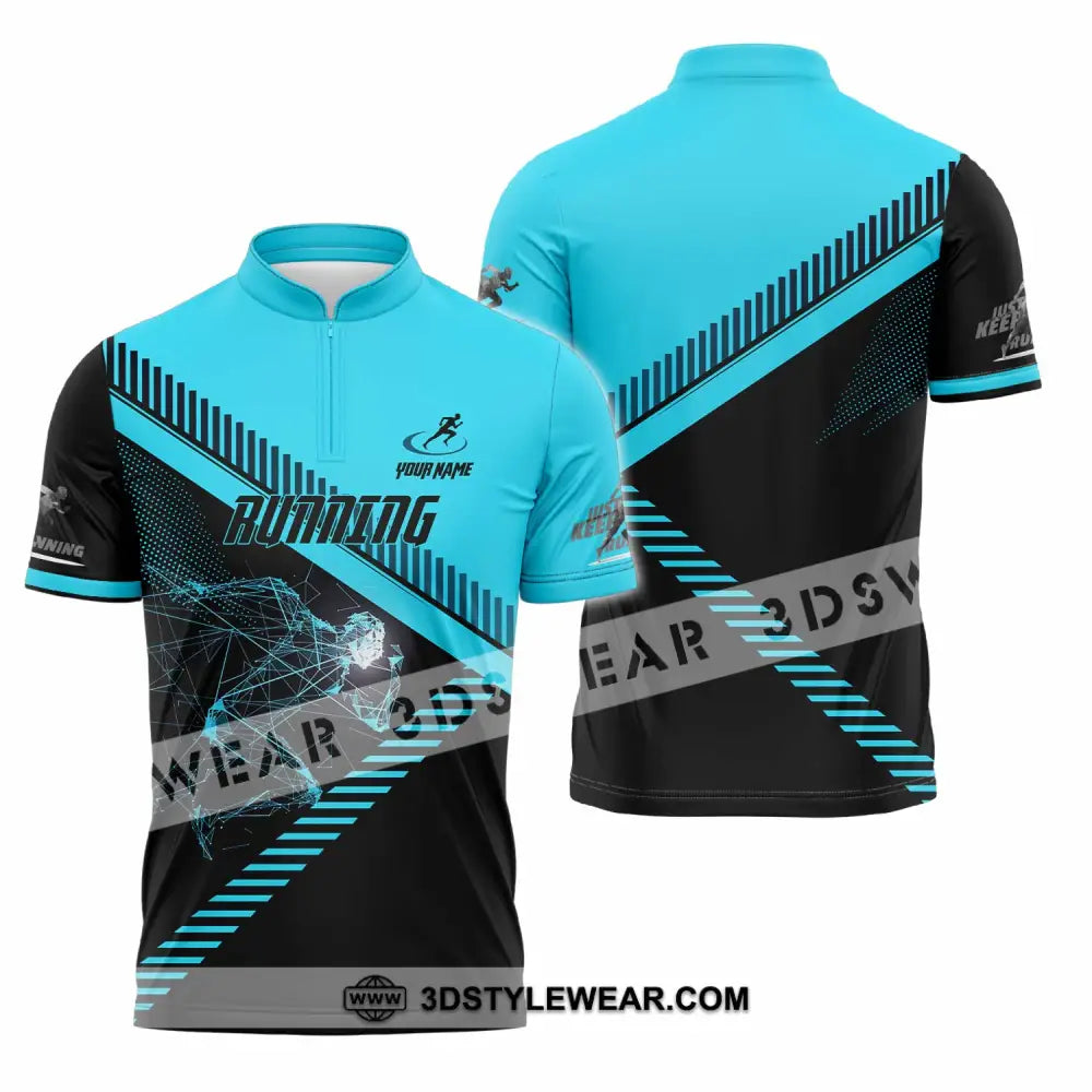 Unisex Shirt - Custom Running 3D Shirt - Zipper Polo Shirt / S - T-shirt