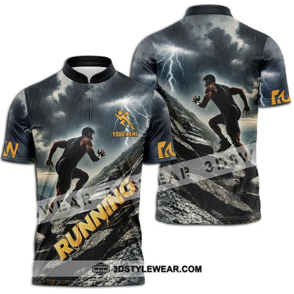Unisex Shirt - Custom Running 3D Shirt - Zipper Polo Shirt / S - T-shirt
