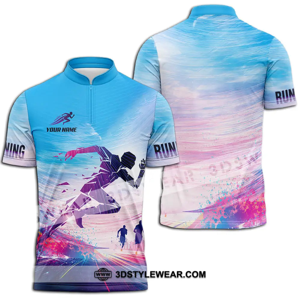 Unisex Shirt - Custom Running 3D Shirt - Zipper Polo Shirt / S - T-shirt