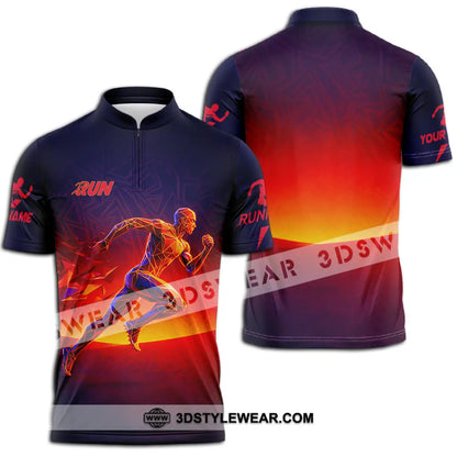 Unisex Shirt - Custom Running 3D Shirt - Zipper Polo Shirt / S - T-shirt