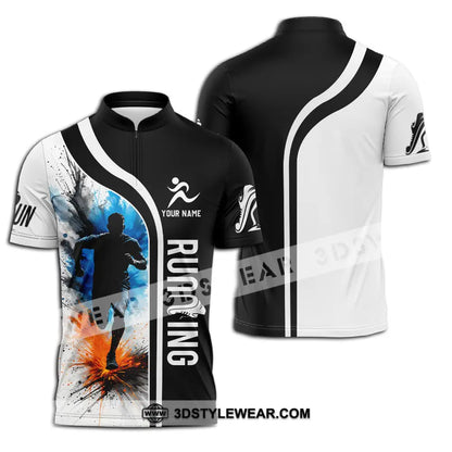 Unisex Shirt - Custom Running 3D Shirt - Zipper Polo Shirt / S - T-shirt