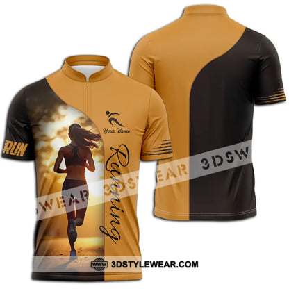 Unisex Shirt - Custom Running 3D Shirt - Zipper Polo Shirt / S - T-shirt