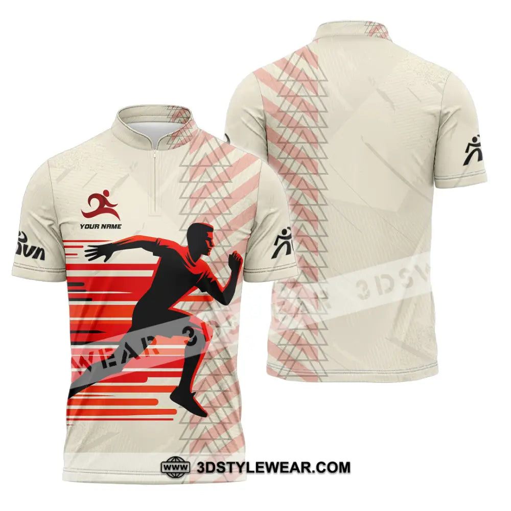 Unisex Shirt - Custom Running 3D Shirt - Zipper Polo Shirt / S - T-shirt