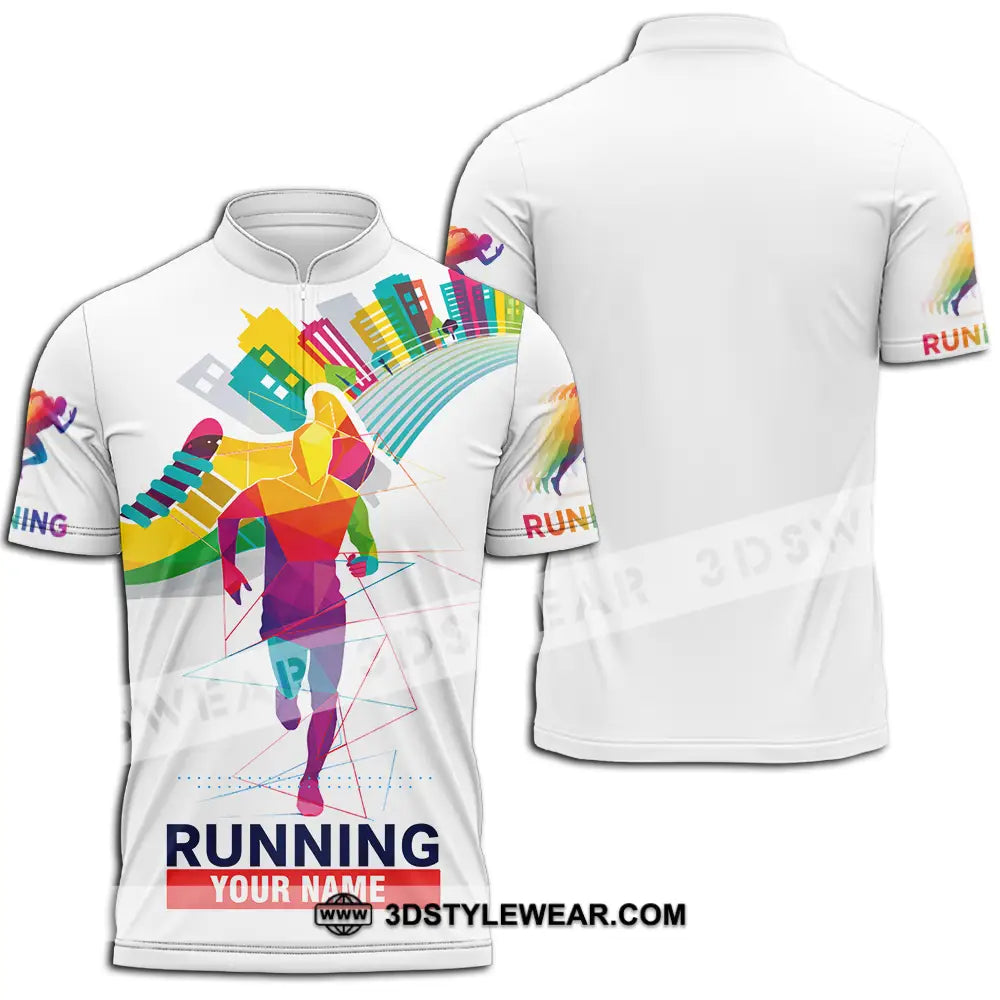Unisex Shirt - Custom Running 3D Shirt - Zipper Polo Shirt / S - T-shirt