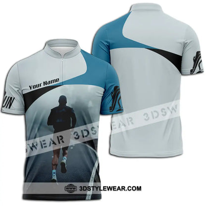 Unisex Shirt - Custom Running 3D Shirt - Zipper Polo Shirt / S - T-shirt