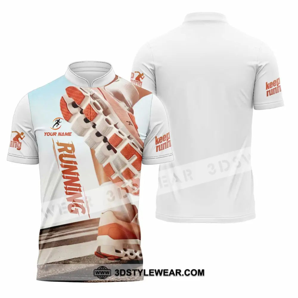 Unisex Shirt - Custom Running 3D Shirt - Zipper Polo Shirt / S - T-shirt