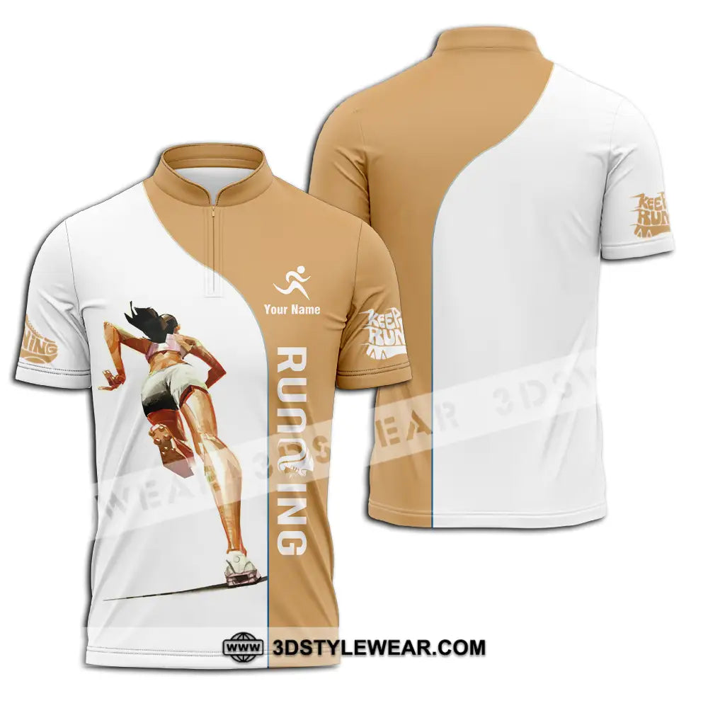 Unisex Shirt - Custom Running 3D Shirt - Zipper Polo Shirt / S - T-shirt