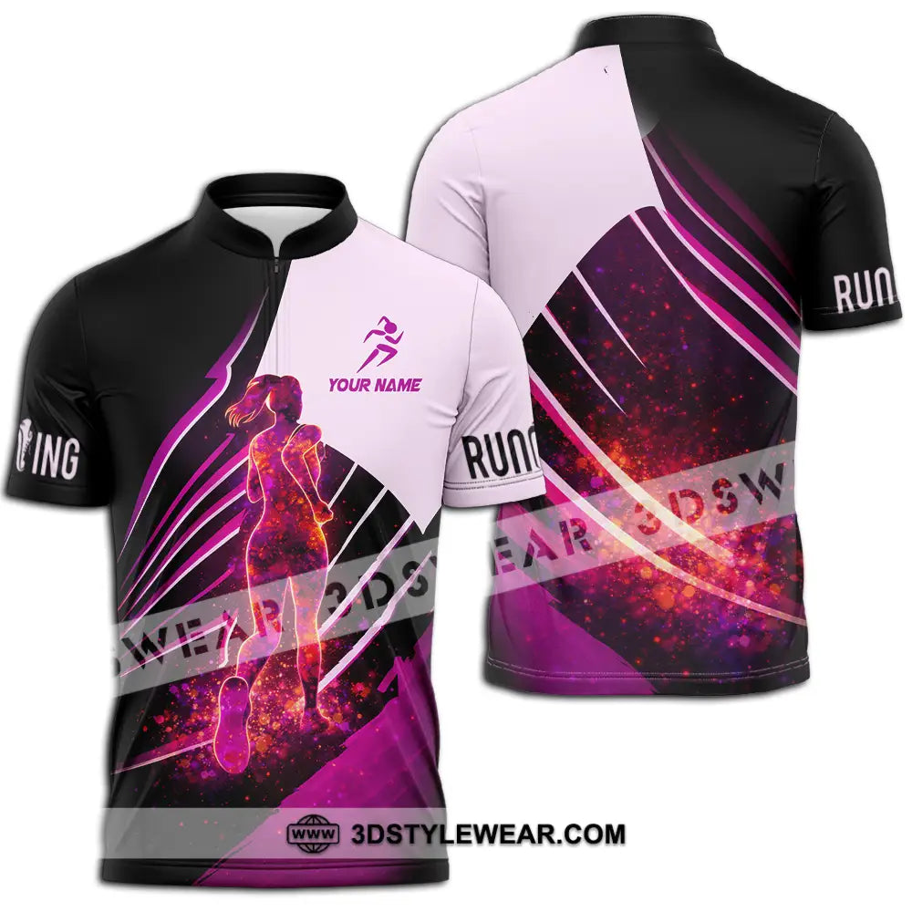 Unisex Shirt - Custom Running 3D Shirt - Zipper Polo Shirt / S - T-shirt