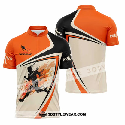 Unisex Shirt - Custom Running 3D Shirt - Zipper Polo Shirt / S - T-shirt