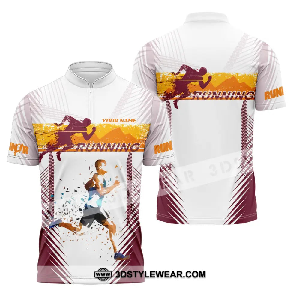 Unisex Shirt - Custom Running 3D Shirt - Zipper Polo Shirt / S - T-shirt