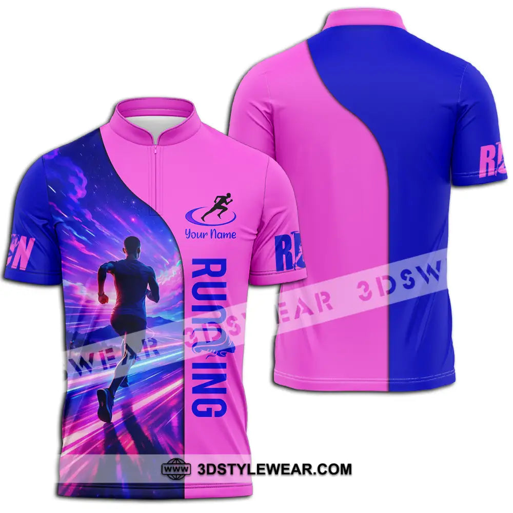 Unisex Shirt - Custom Running 3D Shirt - Zipper Polo Shirt / S - T-shirt
