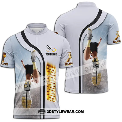 Unisex Shirt - Custom Running 3D Shirt - Zipper Polo Shirt / S - T-shirt