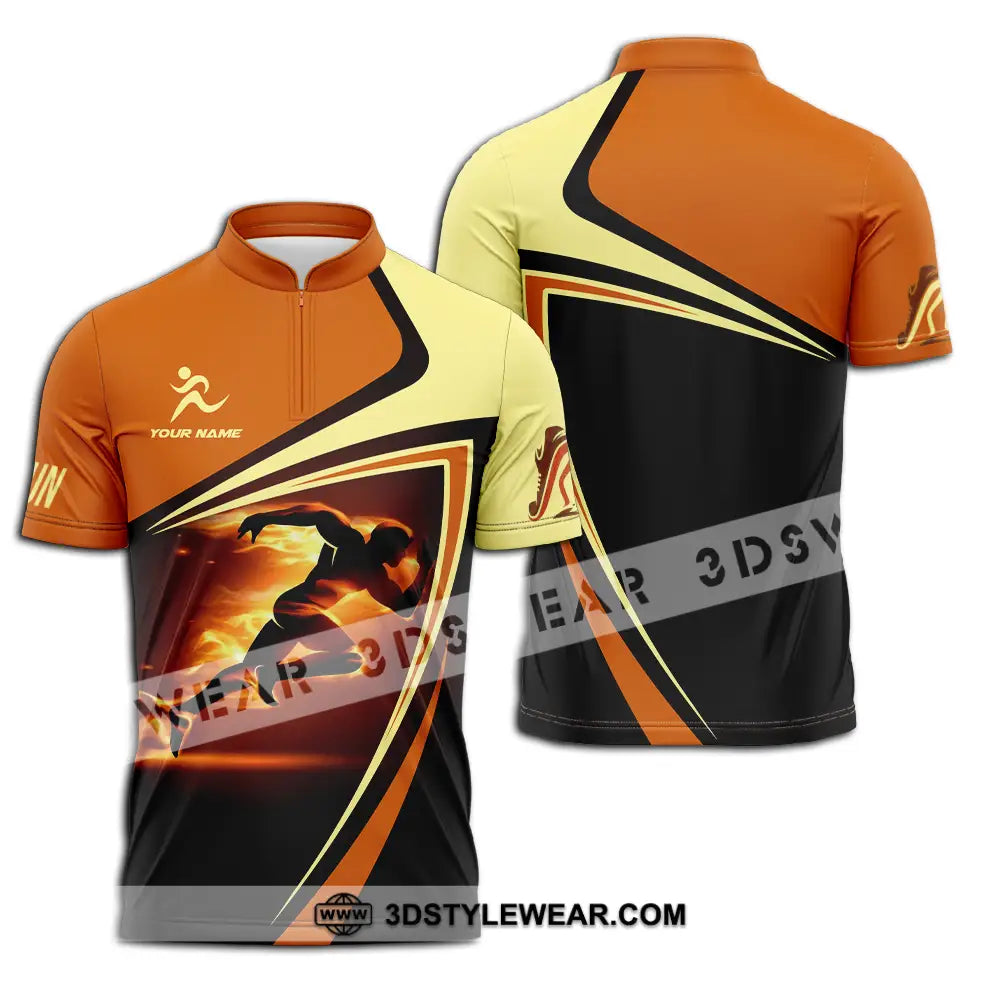 Unisex Shirt - Custom Running 3D Shirt - Zipper Polo Shirt / S - T-shirt