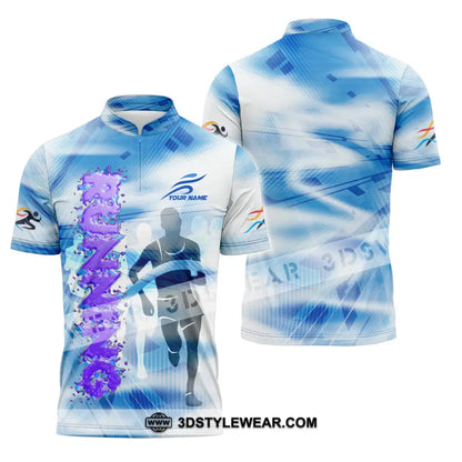 Unisex Shirt - Custom Running 3D Shirt - Zipper Polo Shirt / S - T-shirt